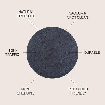 Zara Braided Coastal Cottage Round Jute Round Rug
